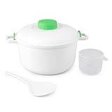 Microwave Pressure Cooker Steamer – 2.8L BPA-Free Microwave Rice & Vegetable Cooker – Quick Healthy Meals for Meats, Fish, Poultry – With Rice Spoon & Measuring Cup – Fast Dinner Solution