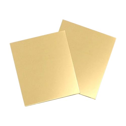 ZHYUAN 2 pezzi, 150mmx150mmx0.5mm Ottone Foglio metallico, piastra in ottone, lamiera sottile per casa cucina alzatina, artigianato