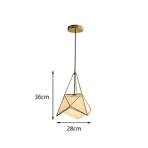 Plafonnier moderne simple en cuivre, suspensions rétro loft - 7
