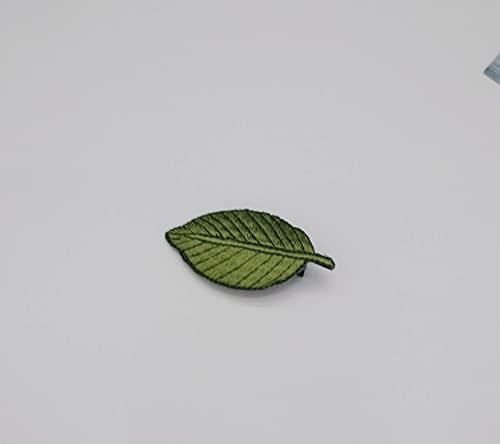Leaves Hair Clip Embroidery Leaf-Shaped Hairpin Girls Leaves Hair Barrettes Bw06 (2 Pcs-Green) #TOP2