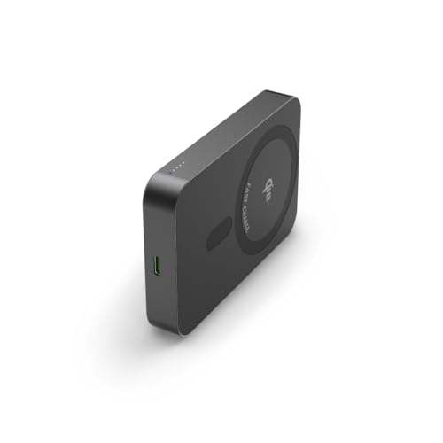 Batería externa Qi2 para iPhone con carga rápida por inducción y tecnología Pass Through gris