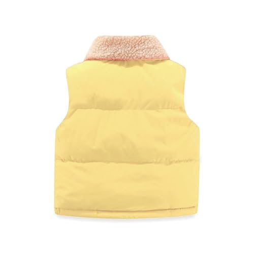 Girls Solid Color Puffer Vest Toddler Loose Sleeveless Jacket for Boys 𝗣olar Fleece Warm Vest Button Closed2