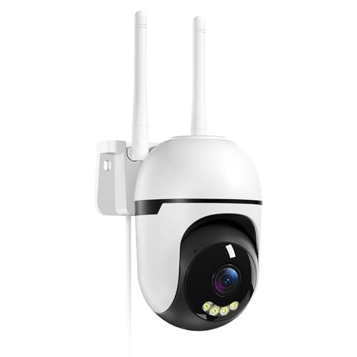 Suloron Caméra de sécurité extérieure sans fil 2 K 2,4 G et 5 G WiFi avec câble, caméra de vidéosurveillance PTZ à 360 ° Enregistrement 24h/24 et 7j/7...