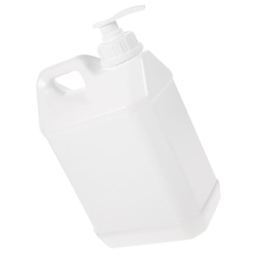 BATHVEVE Butelka Do Dozowania z Pompką Plastikowy Dzbanek Wielokrotnego Użytku Do Przechowywania Płynów Mleka Soków Środków Czystości i Kosmetyków Biały Pojemnik z Dozownikiem