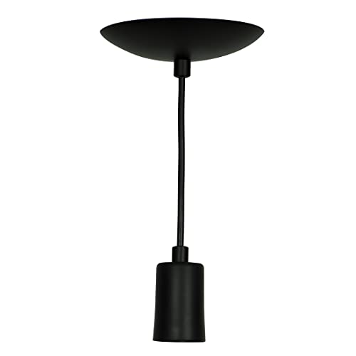 Kit 2 Lustre Pendente Tubo Cilindro Alumínio Preto Fio 1.20m