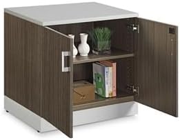 Miniatura 3 de nbf signature series Esquire - Armario de almacenamiento de dos puertas de 29.4 pulgadas de alto, laminado de madera flotante, gabinete de oficina