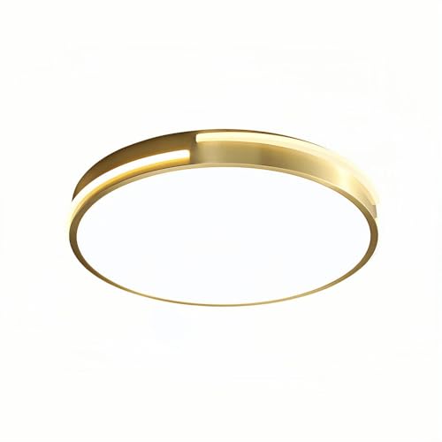 KUEYANB Plafoniera A LED Interamente In Rame, Apparecchi Di Illuminazione Intelligenti A LED Ultrasottili Per Ambienti, Lampada Da Soffitto Moderna Per Camera Da Letto, Plafoniere Piatte Minimaliste