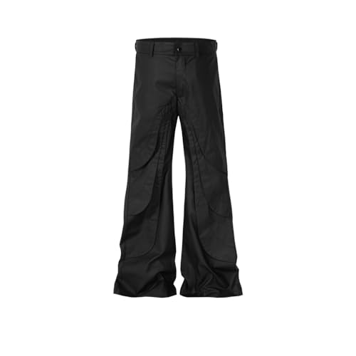 Pantalon patchwork unisexe décontracté noir ample taille 2XL - 2