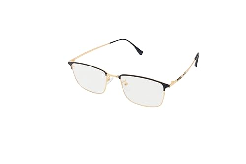 Image of ADMIRE Metal Frame Eyeglasses, Black, Rectangular Shape, Clear Lens, Lightweight Hal-Rim Spectacles