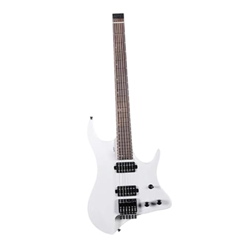 Guitare électrique sans tête en acajou massif et manche érable blanche