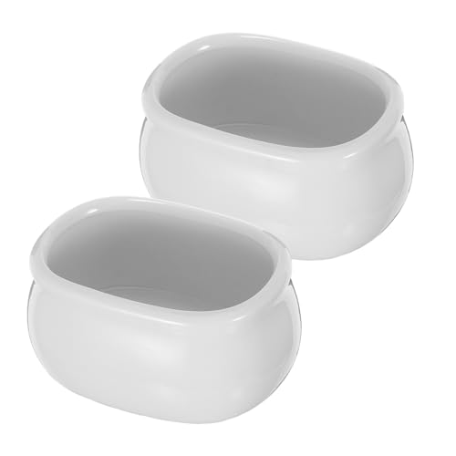 PRETYZOOM 2-Piece Porcelain Tea Bag Holder Dish Sugar Bowl for Kitchen Dining and Catering Use