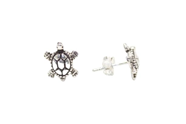 Rajasthan Gems Tortoise Turtle Charm Stud Earrings Tops Solid 925 Sterling Silver Traditional Tribal Women Handmade Unisex Gift H170 (B0CPPSQ6V8) Amazon Price History, Amazon Price Tracker