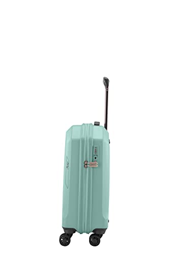Image of Skybags Jerrycan Cabin Trolley Bag-55cm | Premium Push Button Luggage with 8 Wheels & TSA Lock | Hardsided Suitcase for Travel | Green (Small)