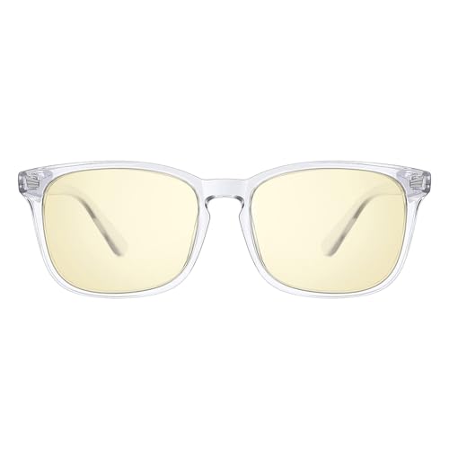 Image of TIJN Gaming Glasses Blue Light Blocking Glasses for Women Men Nerd Eyeglasses Screen Fatigue Anti UV Glare (Transparent(Gaming Glasses))