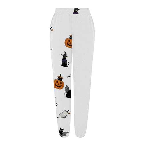 Kids Halloween Sweatpants Ghost Print Drawstring Long Bottom Trousers Girls Baggy Elastic High Waisted Sweat Pants3