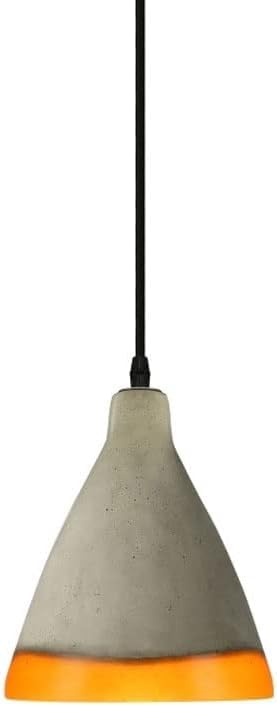 Lámpara colgante de cemento industrial E27 con pantalla de hormigón gris para comedor rústico