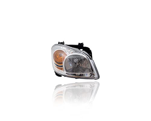 Headlight Assembly - Eagle Eye Compatible/Replacement for 22740620 05-08 Chevrolet Cobalt Base/LS/LT, 06-07 LTZ, 08-08-Sport, 05-10 SS-2.4L, 07-09 Pontiac G5 - Clear With Bracket & Cap, Right