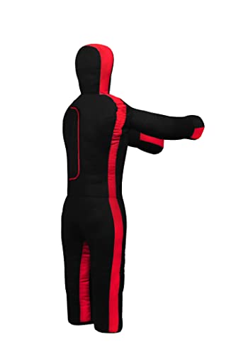 Lisaro Judo Dummy Schnuller Gr. 130/145/160/170cm | Box-Dummies | Canvac | schwarz-rot | UNGEFÜLLT | hängend | Grappling Dummy (145cm)