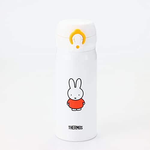 Thermos Jnl-404B Wh-Or Water Bottle, Vacuum Insulated Travel Mug, 13.5 Fl Oz (400 Ml), Miffy White Orange #TOP7