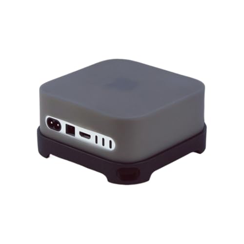 Image of Silicone Cover Compatible with Mac mini M4 / M4 Pro 2024, Dustproof Scratch-Proof Waterproof, Protective case for Mac mini PC (Black Cover with Stand)