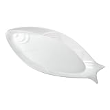 ANDRESLAD Plato de Blanco Ovalado para Pescado Bandeja para Servir Comida Platos para Cena y Aperitivos Hogar Fácil de Limpiar y Uso Versátil para Reuniones Familiares y Fiestas