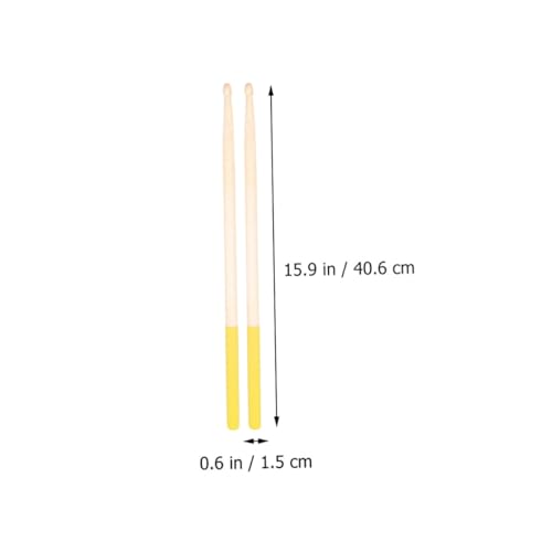 Baquetas UPKOCH clásicas de madera de arce con agarre antideslizante para adultos, niños y niñas, ligeras, para práctica y actuación, color amarillo miniatura 2