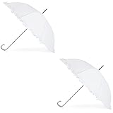 totes Women's Auto Open Ruffle Stick Umbrella 2 pack