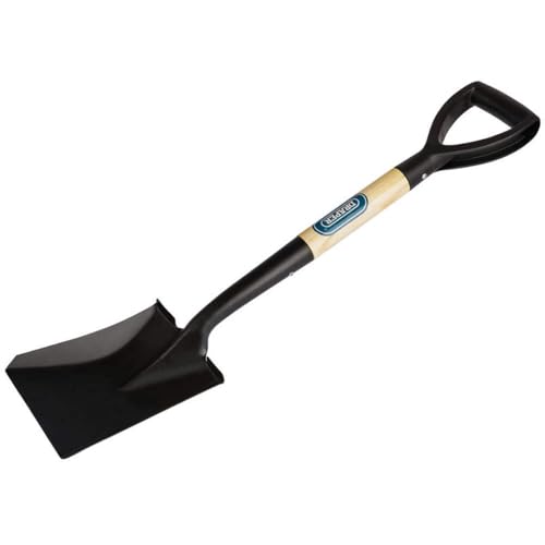 Draper Mini Shovel with Wood Shaft | Square Mouth Steel Blade Garden Shovel | Heavy Duty Long Handled Garden Tools | 15073