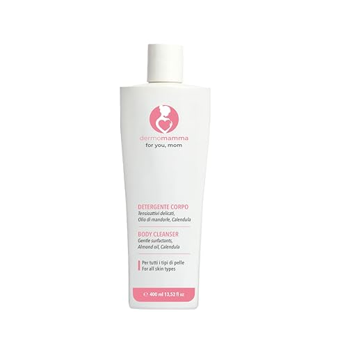 DERMOMAMMA Detergente Corpo per Pelle Sensibile in Gravidanza e Allattamento, Vegan e Green, Lascia la Pelle Idratata e Nutrita Dopo la Doccia - 400ml