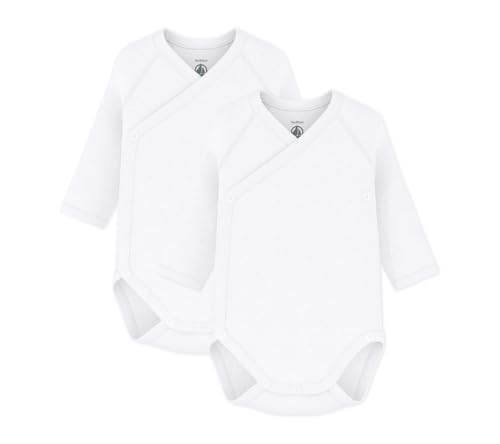Petit Bateau 54218, Body de Manga Larga para Recién Nacido Unisex bebé (Pack de 2), Variante 1, 6 meses