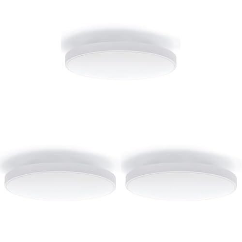 Plafonnier LED salle de bain M Ledme étanche IP44 lot de 3 lampes anti pénombre
