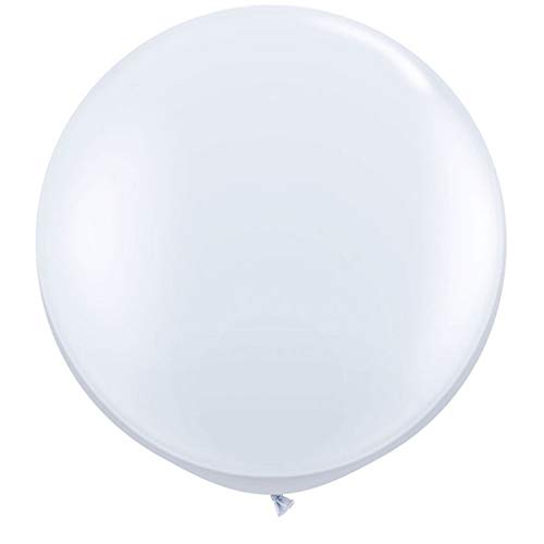 Qualatex Biodegradable Latex Balloons 3-Feet Round | Opaque White | (2-Units)