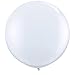 Qualatex Biodegradable Latex Balloons 3-Feet Round | Opaque White | (2-Units)