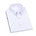 Produktbild Herren Kleid Casual Kurzarm Hemd Weiß Blau Herren Shirt für Männer Social Wedding Party Shirts, Weiß, Mittel