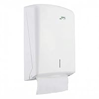 Jofel - Handtuchspender, Gesichtshandtuch, Wandhandtuchspender, bis zu 600 Zick-Zack-Handtücher, Hygienisch, Hochwertiges ABS-Gehäuse, Azure AH33700,Weiß