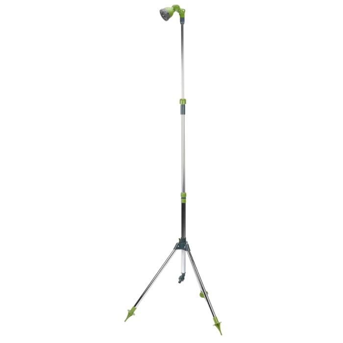 Kinzo Garden Shower with Tripod - Adjustable Outdoor Shower up to 220 cm - 7 Jet Types