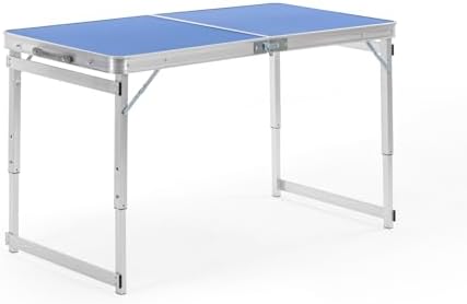 Corvids 4 Feet Multipurpose Aluminium Folding Camping Table with Carrying Handle | Height Adjustable Table for Picnic, Hiking, Garden, Home, Office, Outdoor & Indoor Use