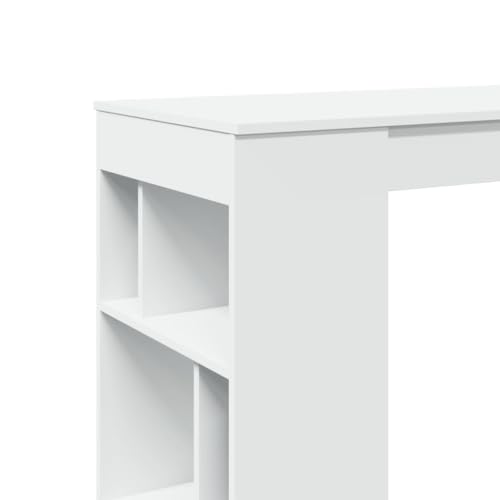 Table de bar avec étagère blanche pour ranger et manger dans la cuisine - 8