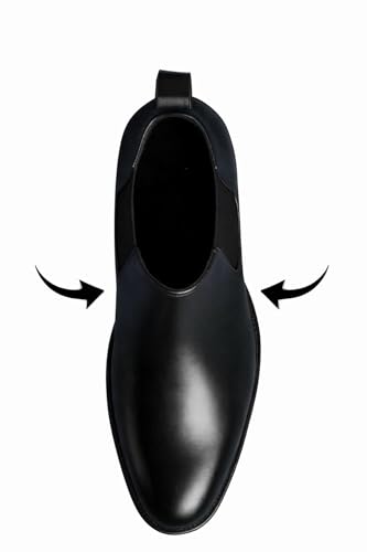 Image of Mens Black Formal Chelsea Boots with Lightweight Build, Cushioned Insole, Breathable Upper and Durable Outsole