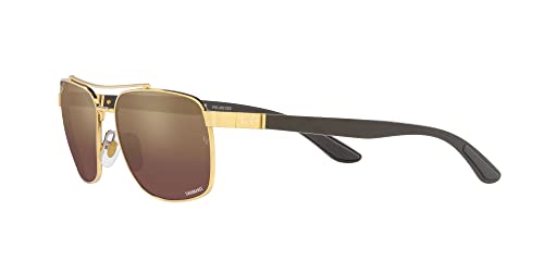Ray-Ban Unisex RB3701 Liteforce Rectangular Sunglasses, Gold/Purple Mirrored Gold Gradient Polarized, 59 mm - image 3