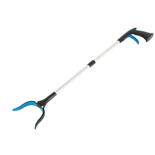 PPQIRU Recogedor de Basura, Palo Plegable Que Ayuda a agarrar la Mano, Herramienta portátil for Recoger Basura con mandíbulas Antideslizantes, Giratorio de 360 ​​Grados(Blue)