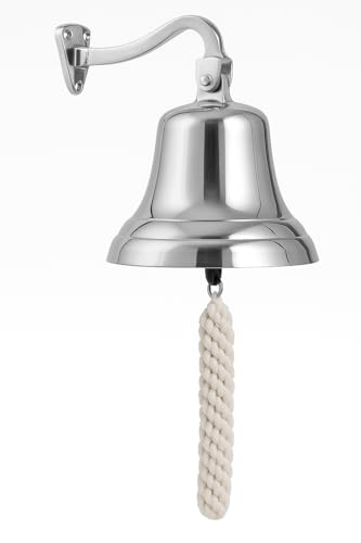 Chabrias Ltd Ships Bell Pub Last Orders Bell – 7 Inch Chrome Wall Mountable Bar Bell, Loud Clear Ring, Ideal for Pubs, Home Bars, Restaurants & Nautical Décor