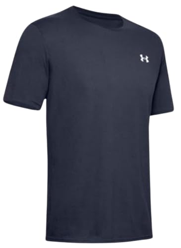 Image of Under Armour Men's Sportstyle Left Chest Short Sleeve T-Shirt (as1, Alpha, s, Regular, Regular, Midnight Navy /White- 410, Small)