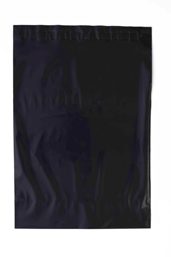 Image of PorpoiseTamper Proof Courier Bags 8 inch x 10 inch 25 Pieces Black Poly Mailers Self Adhesive Shipping Bags with POD Jacket for Ecommerce Packaging Parcel Packing