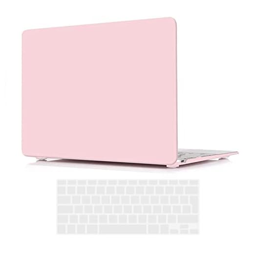 iNeseon Fodral för 2015-2017 MacBook 12 tum (med Retina Display Modell A1534), Hårt Skal Plasthölje och Tangentbordskydd för 12 tum MacBook, Rosenkvarts