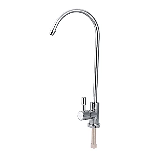 Ejoyous Grifo de Filtro de Agua de Cocina, Moderno 1/4 '' Aleación de Zinc Cromo Cromo Inverso de ósmosis de Filtración para Beber Grifo, Instalación Fácil