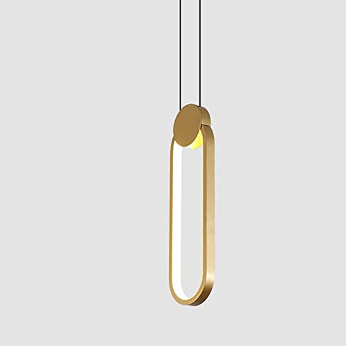 Lámpara colgante nórdica para isla de cocina y salones modernos con luz LED dorada circular