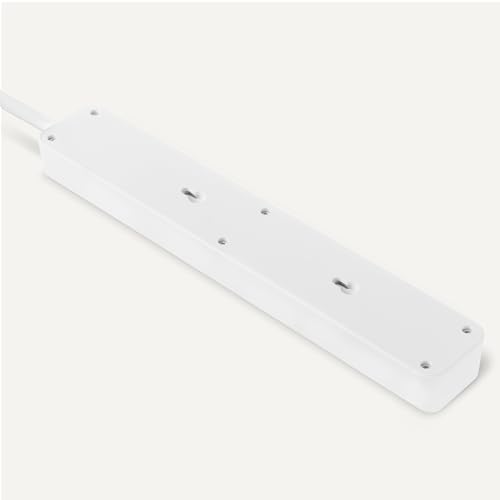 Image of Amazon Basics Surge Protector Power Strip, 6-Outlet, 790 Joules, 6ft Extension Cord, Safety Shutters, White (Pack of 2)
