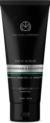 The Man Company Charcoal De-Tan Face Scrub for Men - 75g | Blackhead & Tan Removal | Oil Control