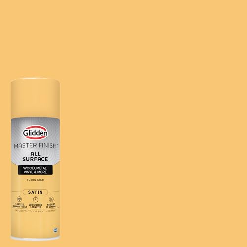 Image of Glidden Master Finish 12 oz. Satin Yukon Gold Interior /Exterior All Surface Spray Paint and Primer